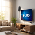 Long Range Indoor HDTV 4K Digital Antenna shown in use in a modern living room