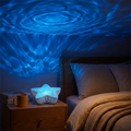 Ocean wave night light projector casting ripples in a bedroom
