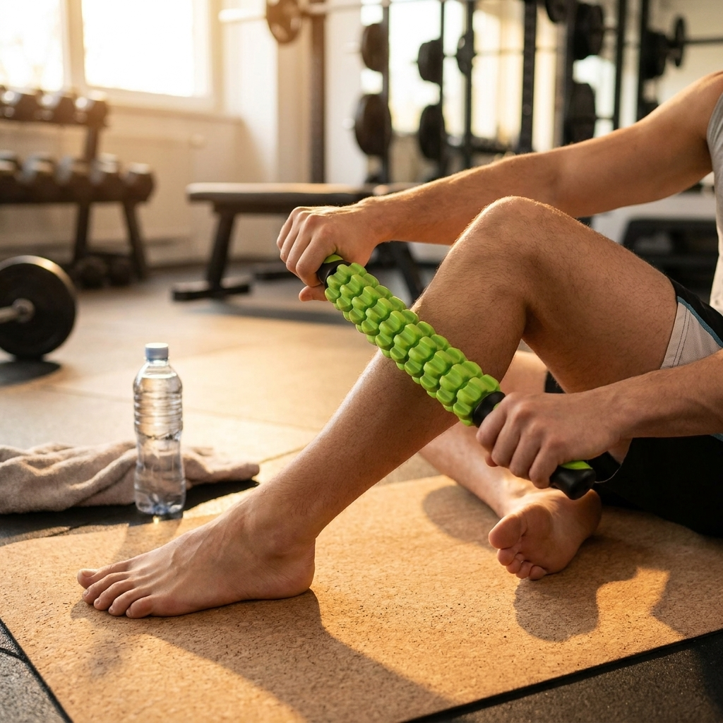 Fascia massage roller in use - lifestyle