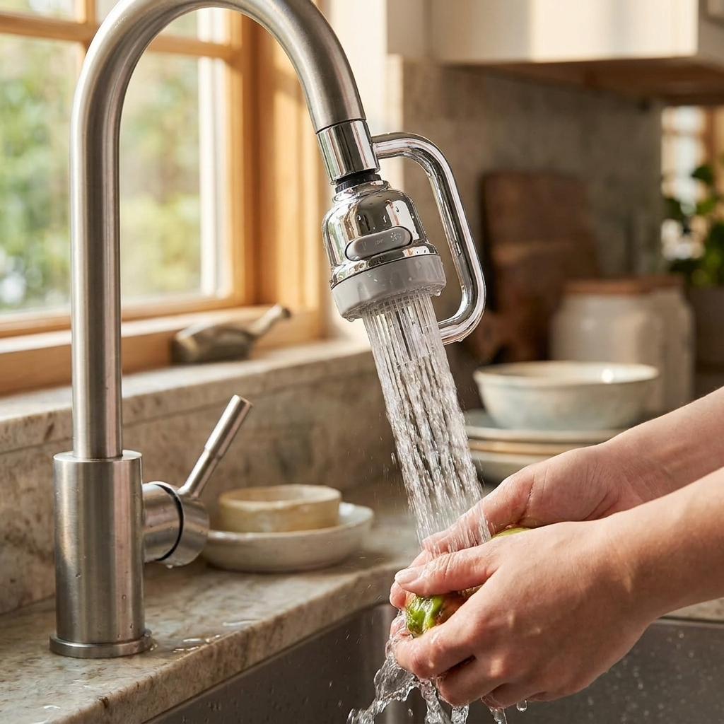Universal faucet connector in use - lifestyle
