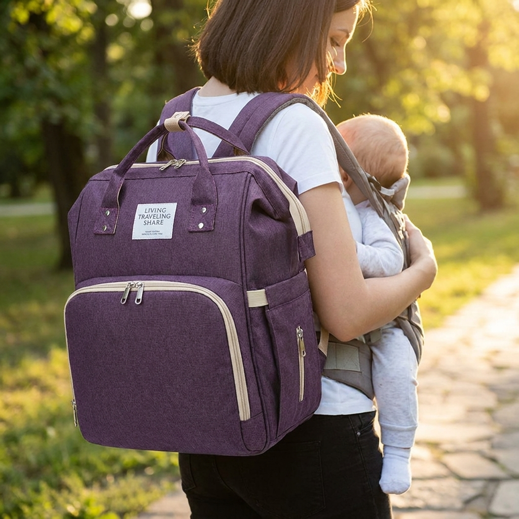 Mommy backpack in use - lifestyle