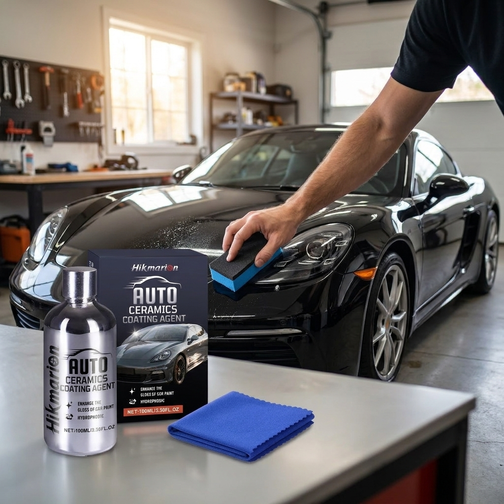 Auto ceramic coating agent in use - lifestyle
