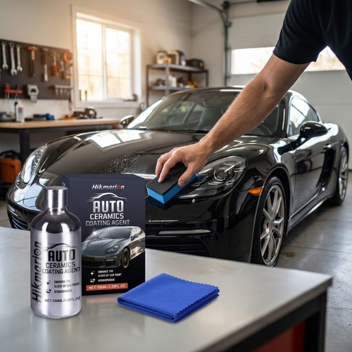 Auto ceramic coating agent in use - lifestyle