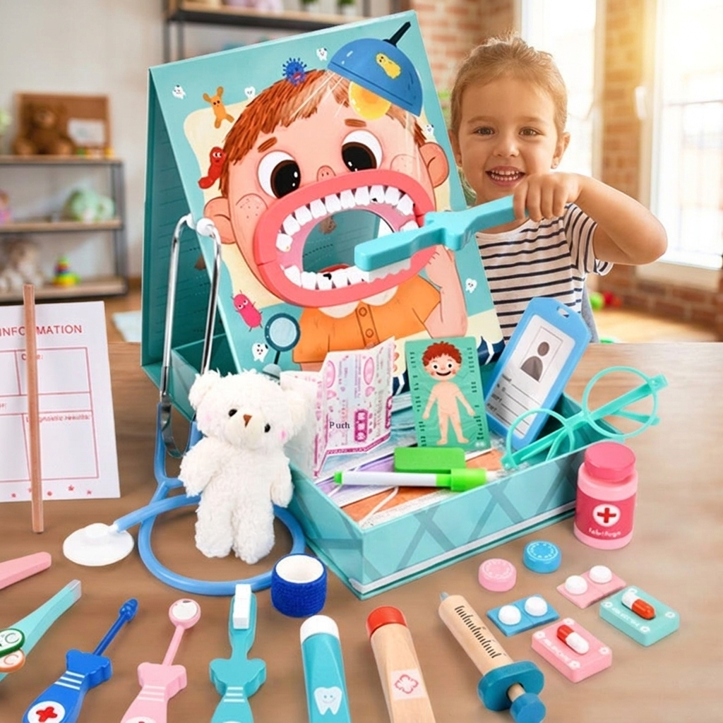 Dentist play toy set in use - lifestyle
