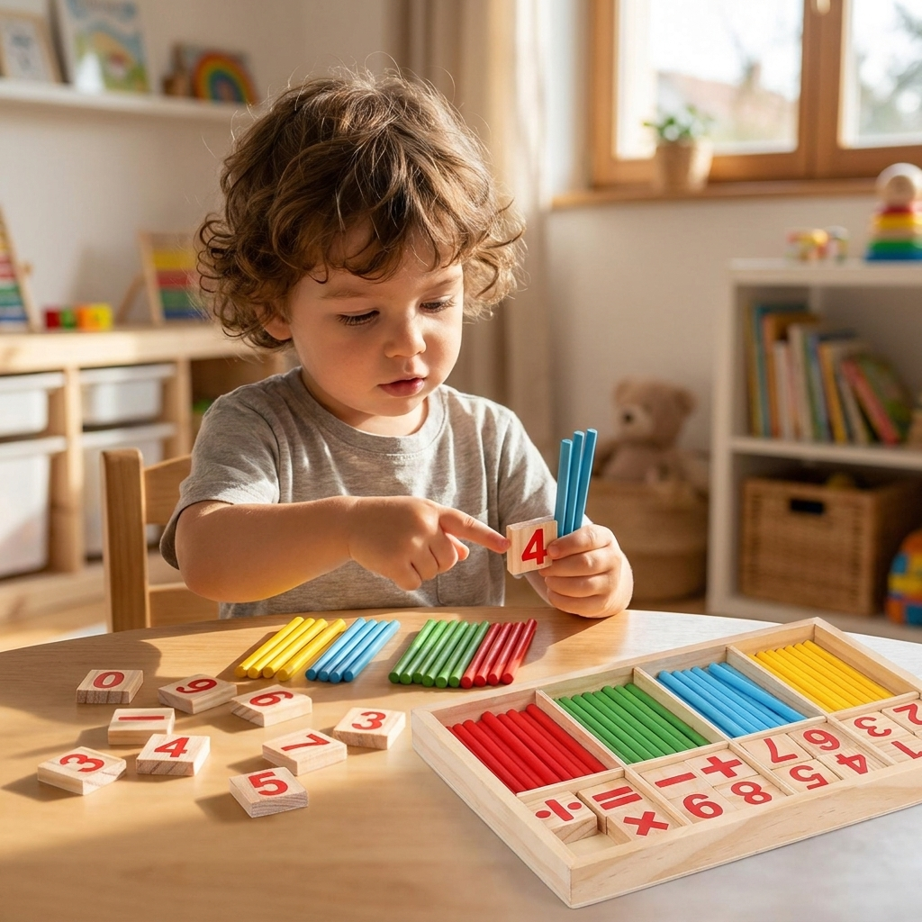 Montessori math toy in use - lifestyle