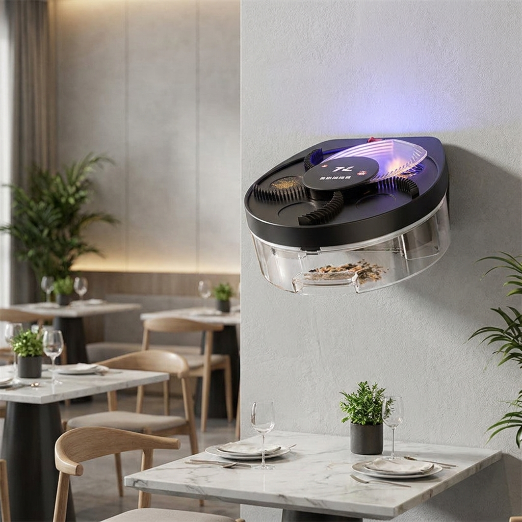 Fly-killing lamp on wall, lifestyle