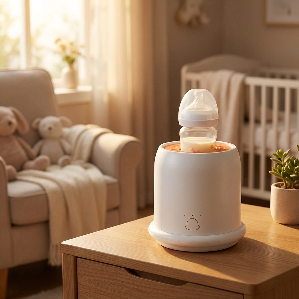 Milk warmer in nursery, lifestyle