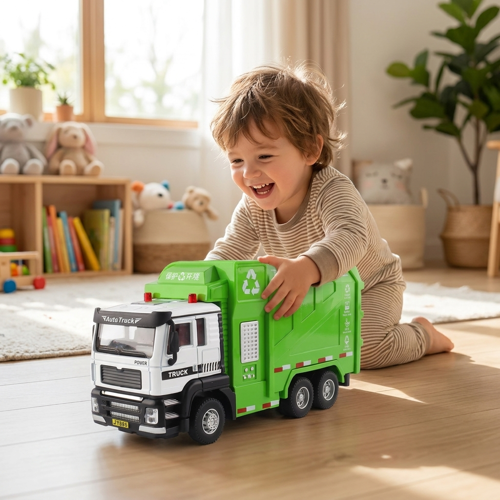 Pull-back toy car played by child, lifestyle