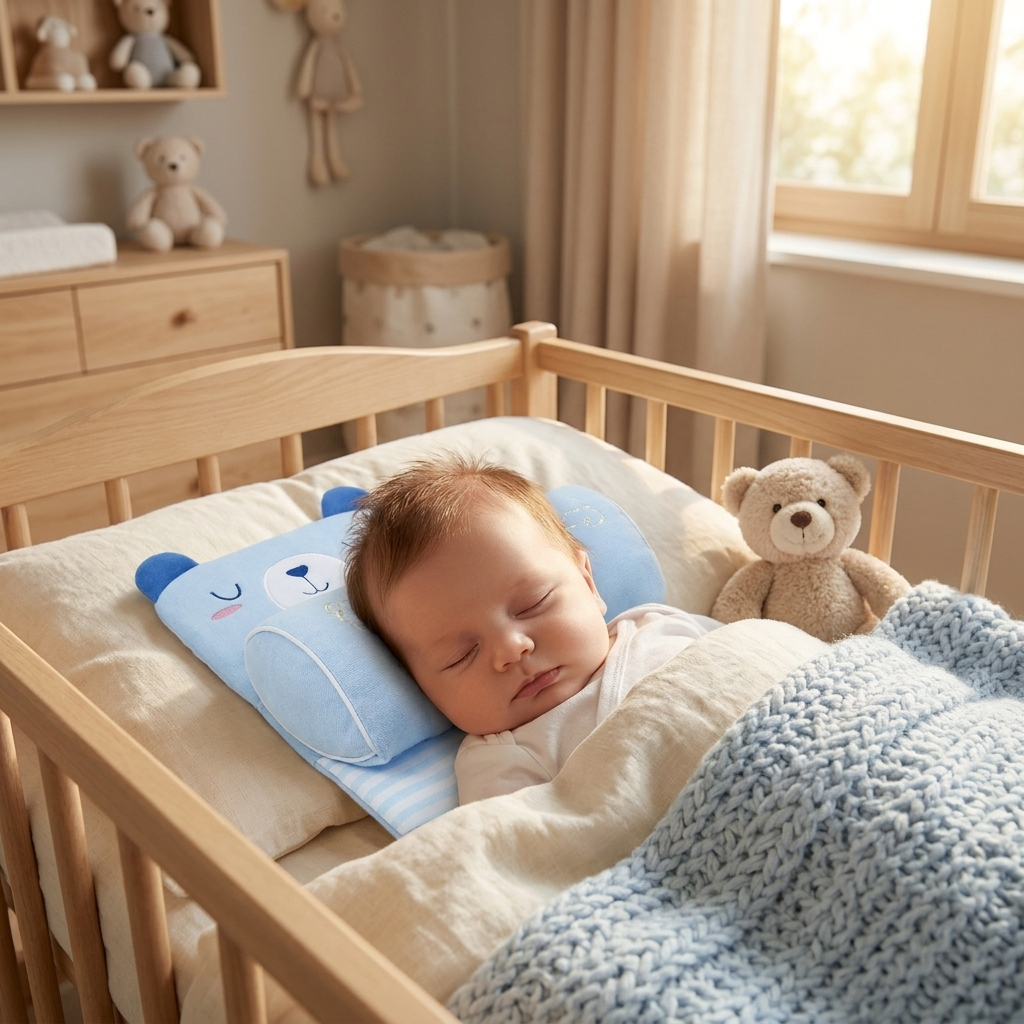 Baby pillow with baby, lifestyle