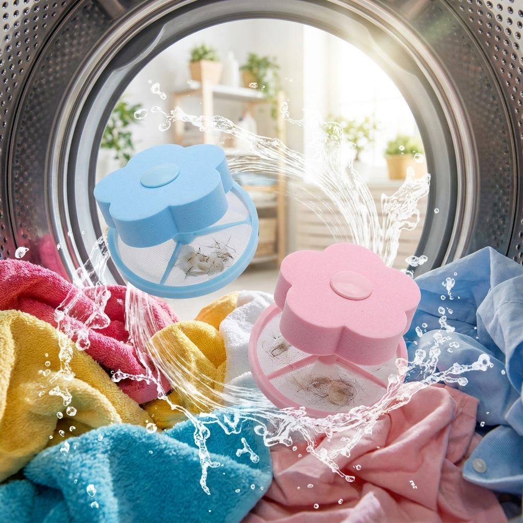 Laundry lint filter in washer, lifestyle