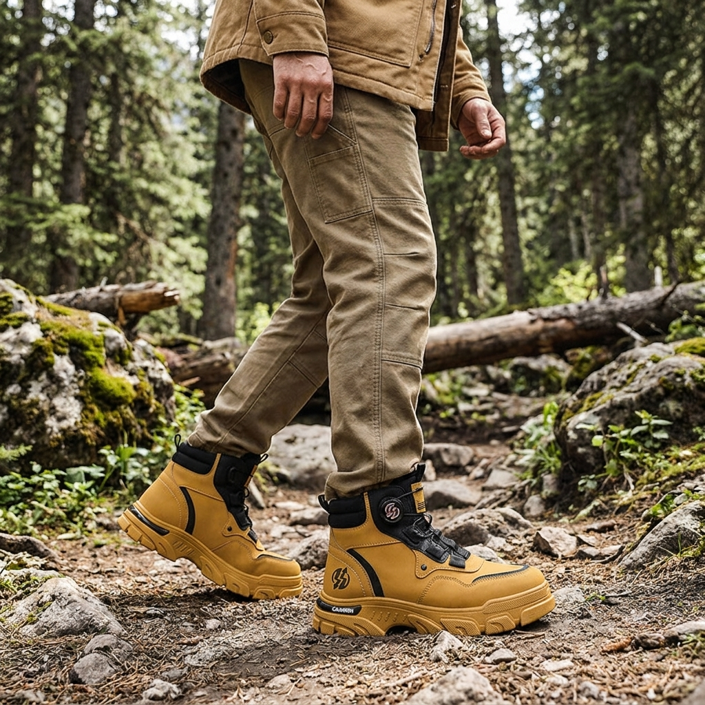 Work boots worn, lifestyle