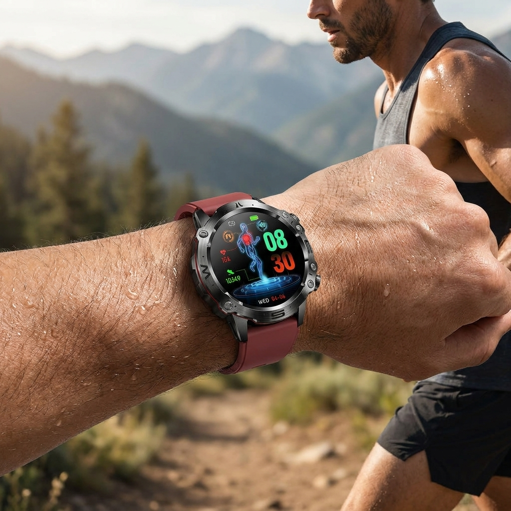 Sports watch worn, lifestyle