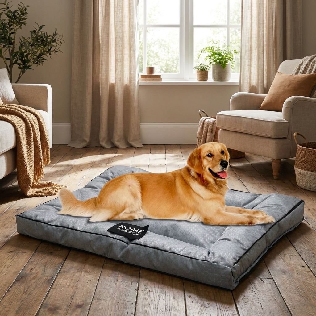 Kennel pad with dog, lifestyle