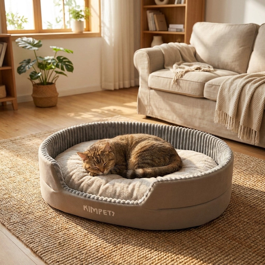 Cat nest with cat, lifestyle