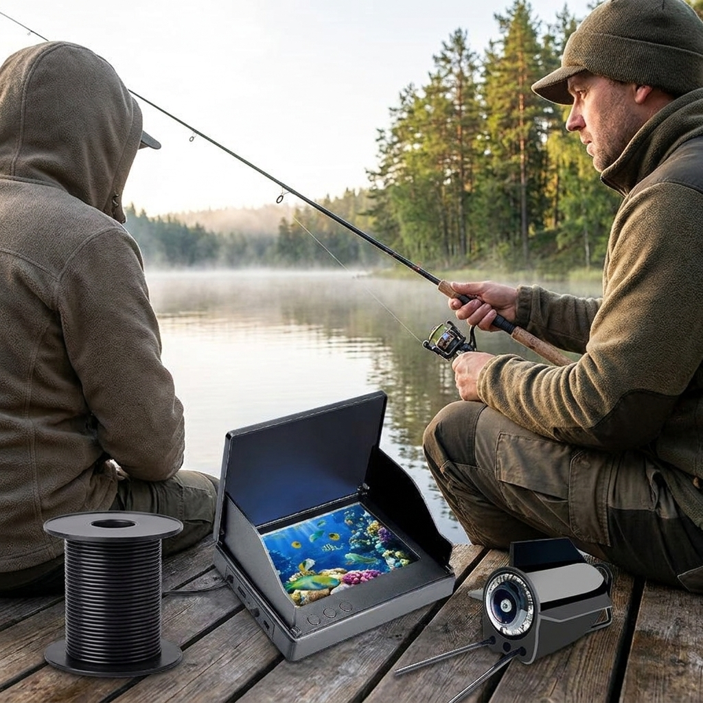 Fish finder camera in use, lifestyle